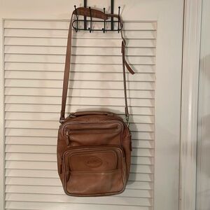 Bugatti Distressed Tan Leather Crossbody Bag Vintage As Is